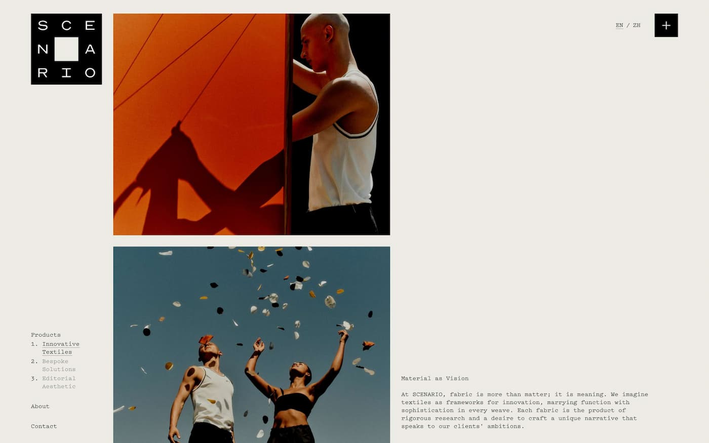 Desktop view of the SCENARIO website