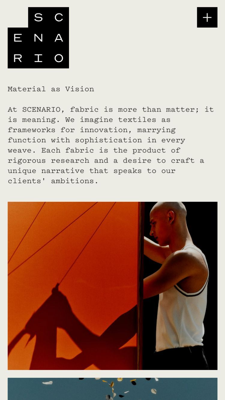 Mobile view of the SCENARIO website